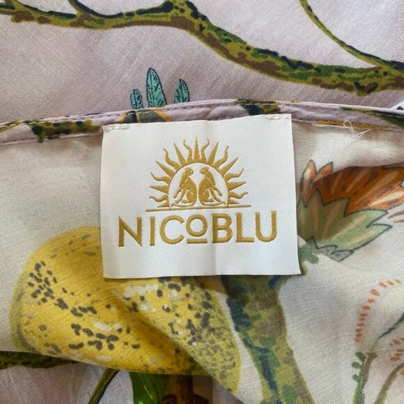 Nicoblu Flora Kaftan Lavender Hummingbird Print Plus Size Beach Swim Cover Up - Picture 8 of 11